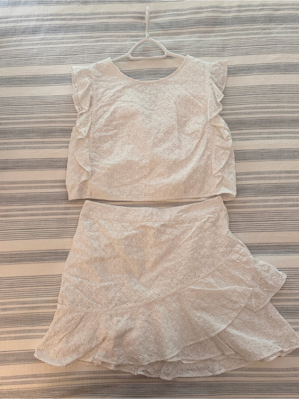 Lilly Pulitzer White Eyelet Ruffle Two-Piece Set